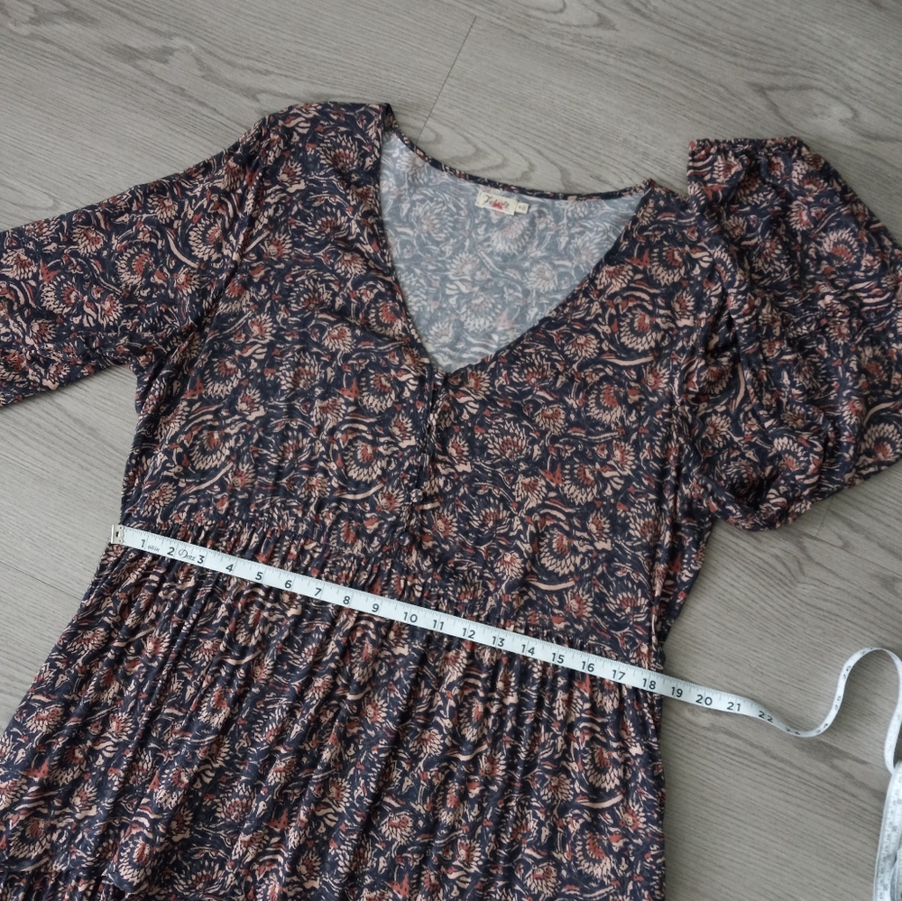 Faherty Isabella Maxi Dress Artisan Floral Block Print M - Picture 12 of 16